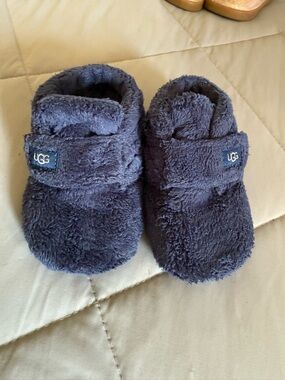 UGG Navy Plush Infant Slip-On Booties